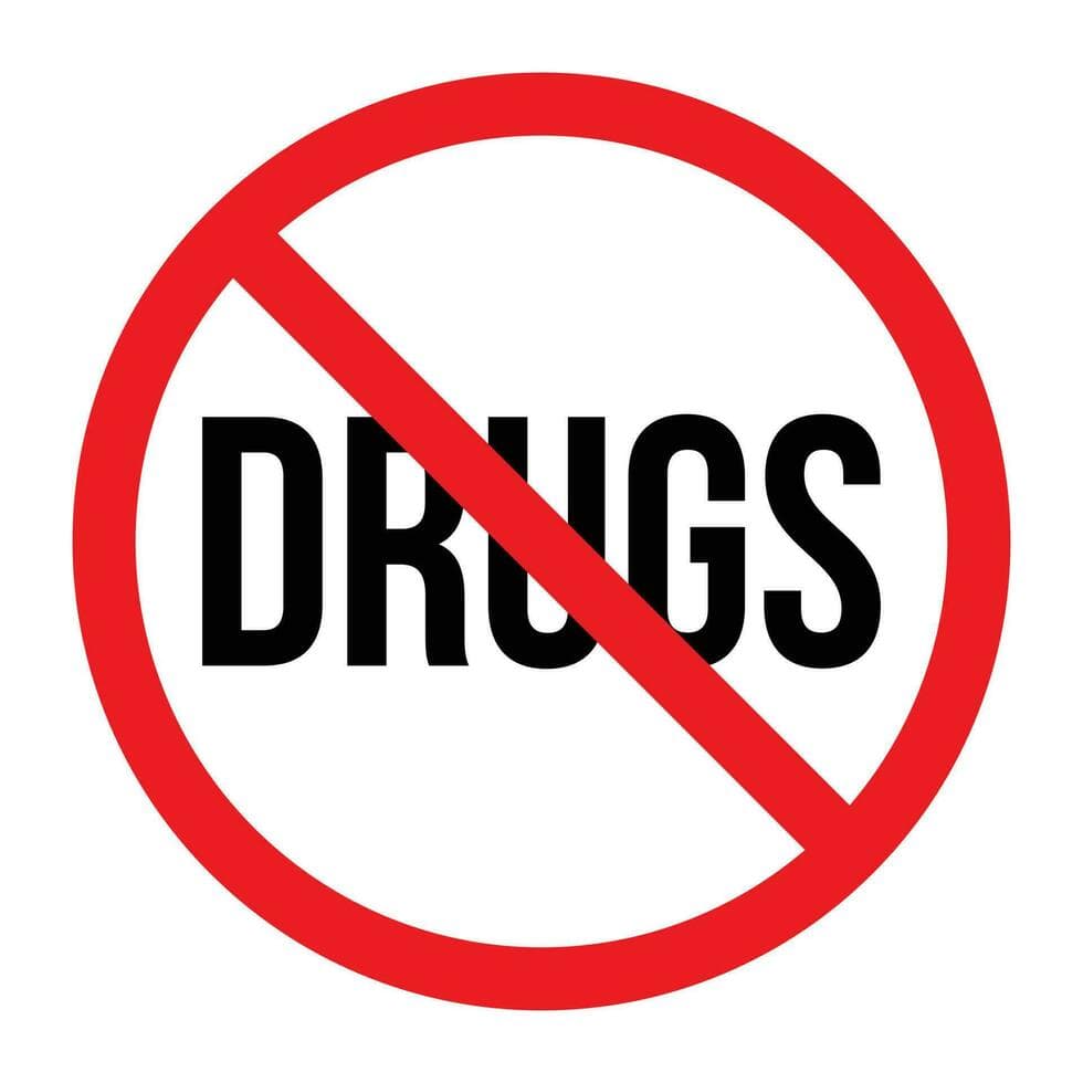 No drugs policy sign