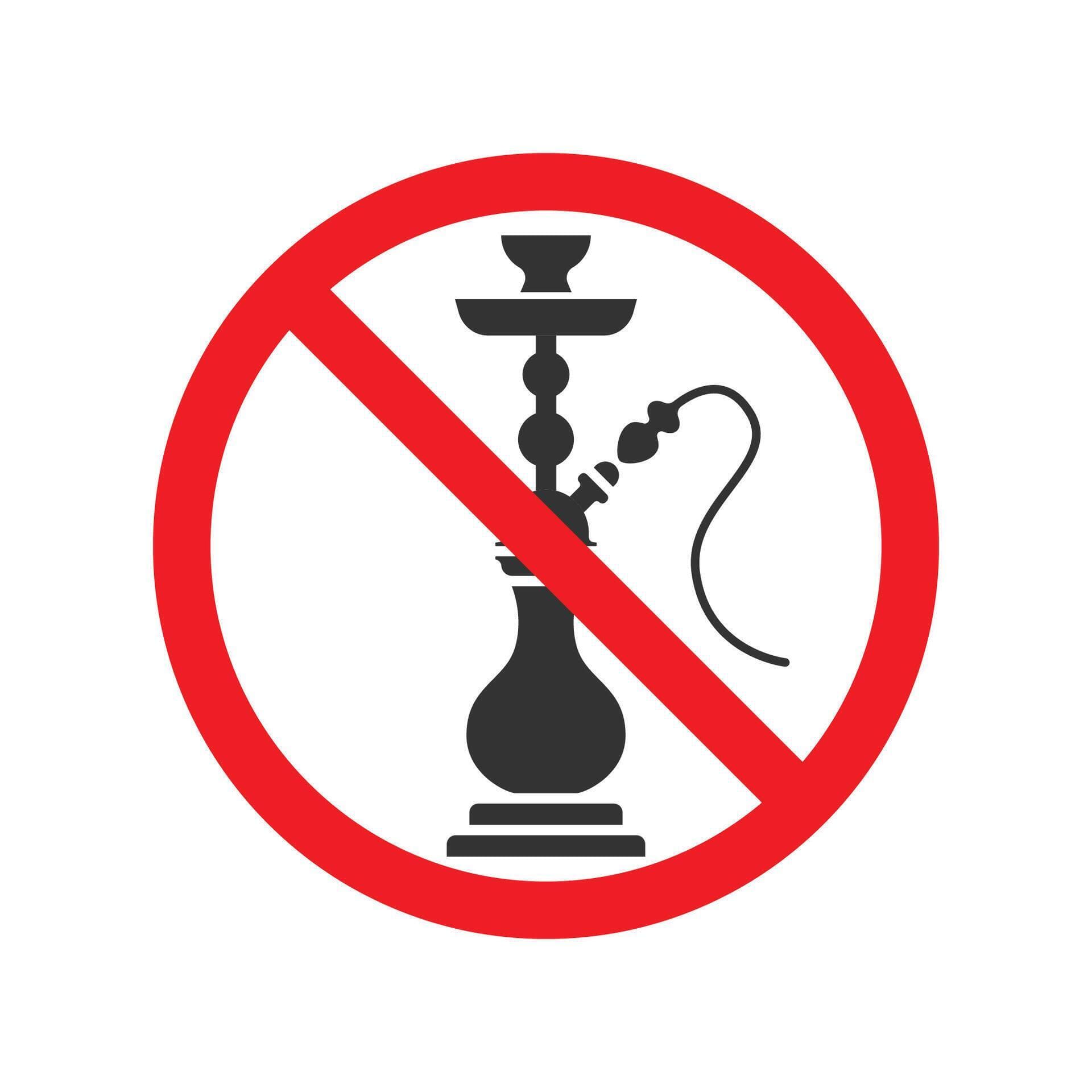 No hookah policy sign